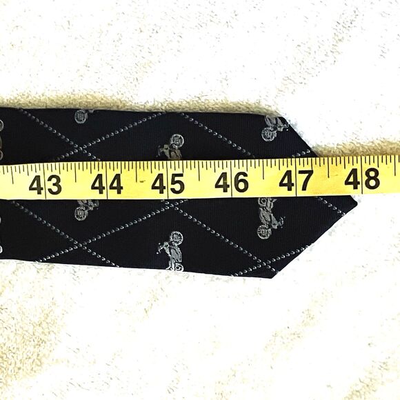 Old Navy Motorcycle Slim Tie RARE Youth L Short Black Silver Harley Biker Preppy - Picture 8 of 10